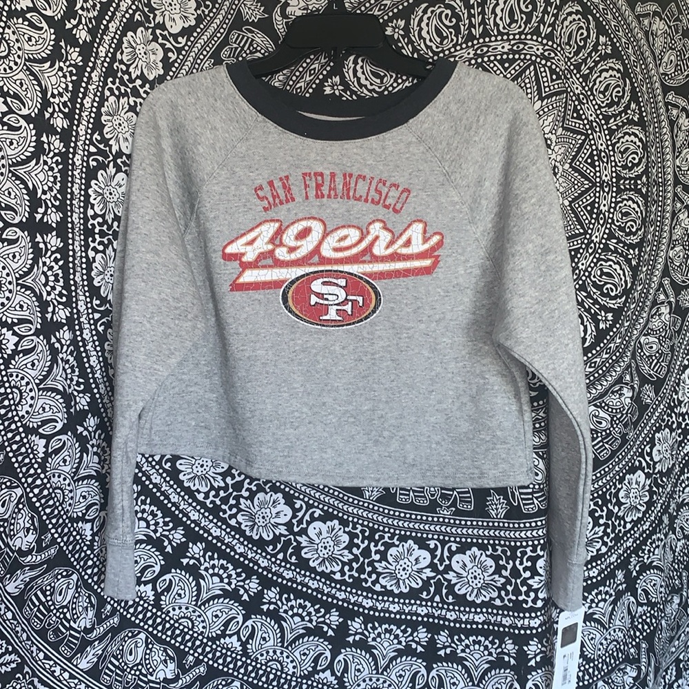 San Francisco 49ers Gray Cropped Sweatshirt